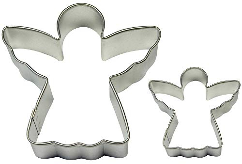 PME Angel Cookie and Cake Cutters, Small and Large Sizes, Set of 2, Silver