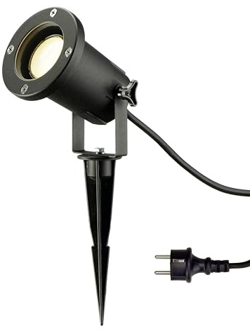 SLV NAUTILUS XL Erdspießleuchte – Außenleuchte für Garten, Terrasse, Wege & Teich | GU10, IP65, 11 W, mit Erdspieß & Stecker | Einzeln | Schwarz