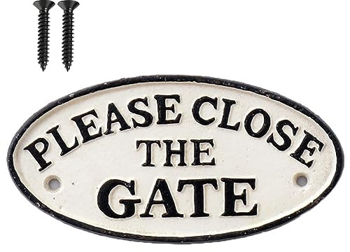Door Sign Please Close the Gate Door Safety Sign Antique Style Cottage Iron Garden Gate Closing Gate Design