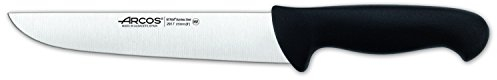 Arcos Coltello da Macellaio in Acciaio Inossidabile Nitrum – Coltello da Cucina Professionale per Tagliare Carne, Pesce e Verdure – Manico Ergonomico in Poliossimetilene, Serie 2900, Colore Nero