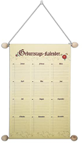 RNKVERLAG 2886 - Geburtstags-Kalender aus Elefantenhautpapier, 23 x 30 cm, 1 Stück