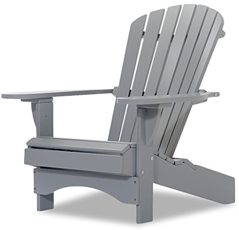 Original Dream-Chairs since 2007 Adirondack Stuhl Comfort“ de Luxe in grau aus Holz Gartensessel mit ergonomischer Rückenlehne Gartenstuhl für Balkon, Garten maximale Belastung 170 kg