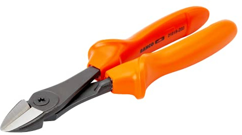 Bahco 2101S-200 Ergo Ins Side Cutting Pliers | VDE insulated for live working up to 1000V | Hardened jaws and cutting edges | Superior grip | IEC 60900 certified