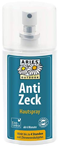 ARIES Anti Zeck Hautspray - Zeckenschutz Spray für Menschen, Hunde und Katzen - 100 ml