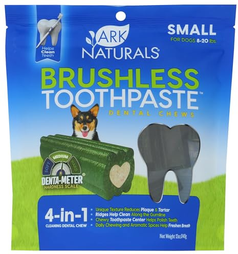 Ark Naturals Brushless Toothpaste, Dog Dental Chews for Small Breeds, Freshens Breath, Helps Reduce Plaque & Tartar, 12oz, 1 Pack