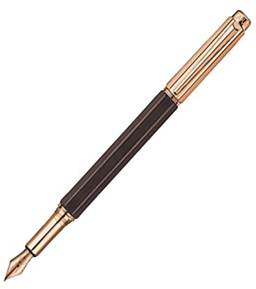 Caran d'Ache Varius Fountain Pen, Ebony with Rose-Gold Plating, Nib OB (4490.102)