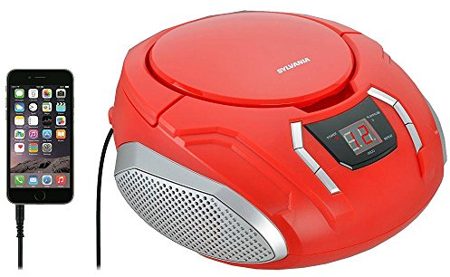Proscan Elite Portable CD Boombox with AM/FM Radio - Red