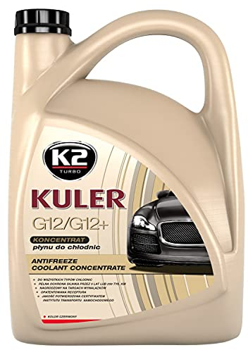 K2 Kühlerfrostschutz Konzentrat, long life, Farbe rot, bis -35°C, Kühlmittel, Kühlflüssigkeit, Frostschutzmittel, für alle Automarken geeignet, 5L Konzentrat ergeben 10L Fertiggemisch
