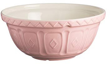 Mason Cash Colour Mix Powder Pink Mixing Bowl | 2 Litre Capacity | 24cm Earthenware Bowl with Classic Pattern Design | Dishwasher Safe | Ideal for Baking, Pastry, Cakes, Cookies & Family Baking