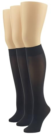 HUE Women's Soft Opaque Knee High Socks (Pack of 3)