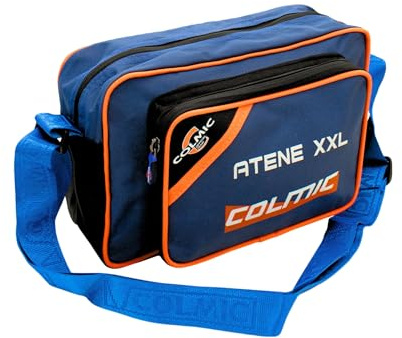 Colmic - Borsa Atene XXL – Borsa a Tracolla in Poliestere 600D rivestito, serie Blu Grigio, Cuciture Resistenti all'acqua, Cerniere Extra Resistenti, 20x30x10 cm – Adatta per Pesca, Sport, Outdoor