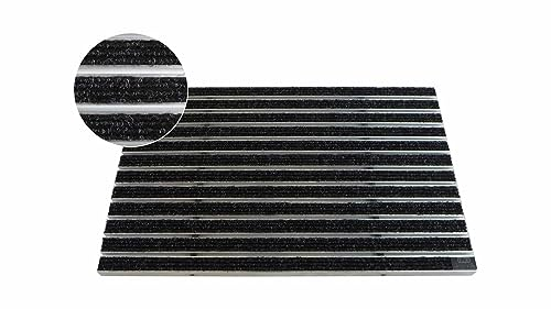 EMCO Eingangsmatte DIPLOMAT Rips anthrazit 22mm Fußmatte Schmutzfangmatte Fußabtreter Antirutschmatte, Größe:590 x 390 mm