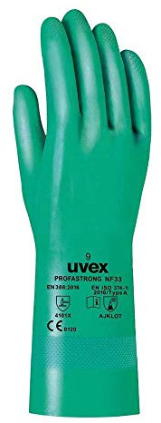 Guante de protección para manipulación de productos químicos uvex profastrong NF33 talla 8