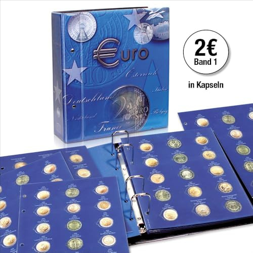 2 Euro Münzen 2004-2012 in Kapseln TOPset: Sammelalbum aller EU Länder- Münzsammelalbum für Ihre Coin Collection - inkl. 10 Münzblätter