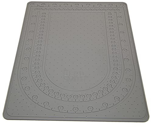 The Beadsmith Sticky Bead Mat – 8.75 x 12 inches, Extra Large Size, Grey Color, Anti-Slip Pad, Rinse and Reuse Technology, Ideal for Diamond Painting, Jewelry Making, Beads Sorting