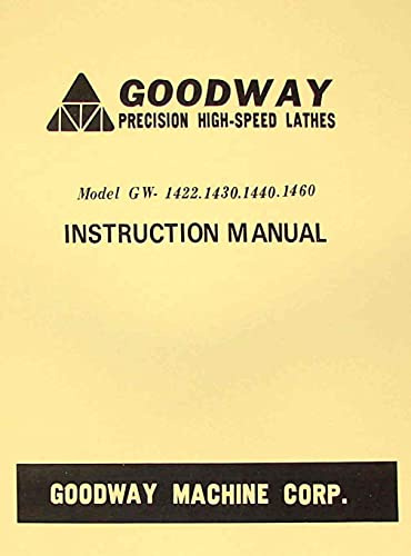 GOODWAY GW-1422,1430,1440,1460 Metal Lathe Instructions Manual