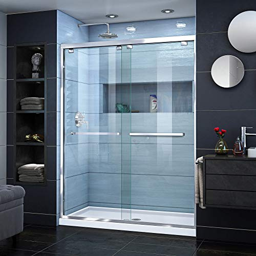 DreamLine Encore 56-60 in. W x 76 in. H Semi-Frameless Bypass Shower Door in Chrome, SHDR-1660760-01