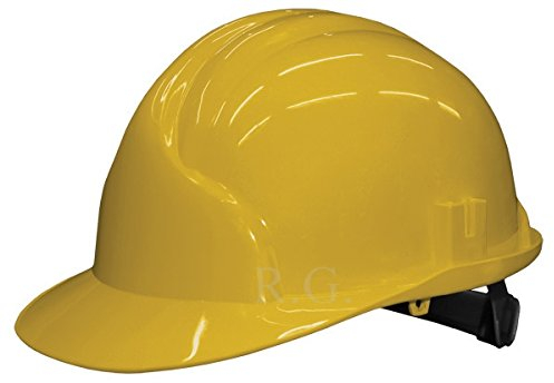Unbekannt Bauarbeiterhelm Schutzhelm Bauhelm Schutzhelme Helm EN 397 53-61 cm 6 Farben (Gelb)