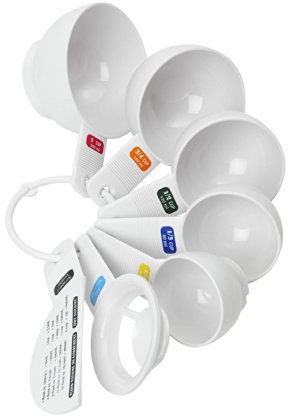 Dexam 17840959 Dots Measuring Cups with Egg Separator and Leveller Set , White