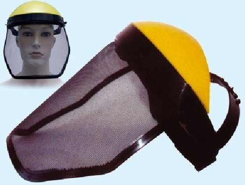 VPE Visiera Protettiva Regolabile per Decespugliatori in Rete con Calotta, Nero e Giallo, Metallo, 1 Pezzo