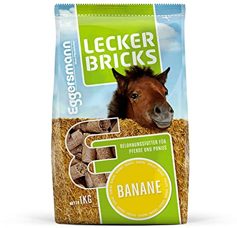 Eggersmann Mein Pferdefutter 1 kg Pferde-Leckerlis | Lecker Bricks für Pferde & Ponys | Natürlicher Banane-Geschmack | Perfekt als Belohnung & für zwischendurch | Pferde-Zubehör