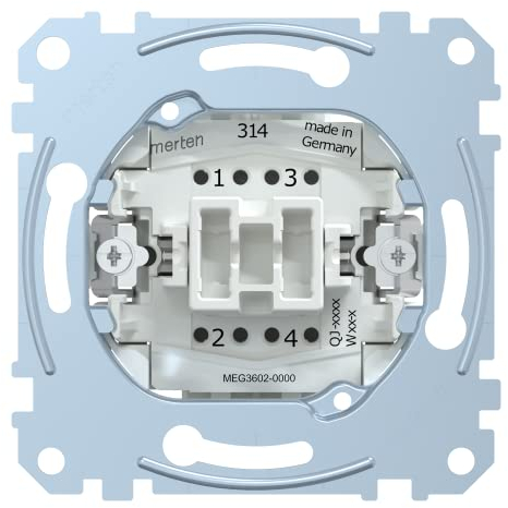 Schneider Electric Merten Aus-Kontrollschalter-Einsatz zum Einbau von Schalter und Steckdose, Unterputz, Steckklemmen, 16A, AC 250V, Artikelnummer MEG3602-0000