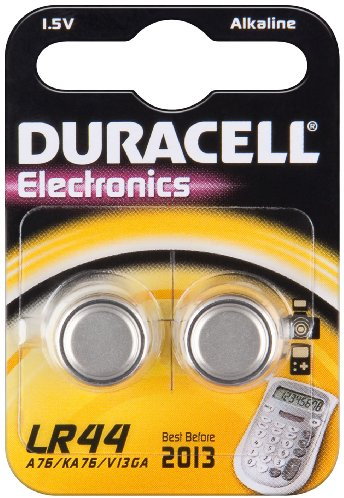 Duracell LR 44 / AG 13 / V 13 GA 2BL - Pila a bottone alcalina, 2 pezzi Blister; Duracell - AG13, LR44, LR1154, V13GA, 4276.