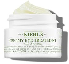 Kiehl's Avocado Eye Treatment, Nourishing and Hydrating Eye Cream, Avocado Oil and Caffeine to Energize and Invigorate Skin, Tired Eyes, 99% Naturally Derived Formula - 0.5 fl oz