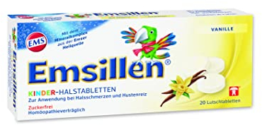 Emsillen Kinder Halstabletten mit Natürlichem Emser Salz/Bei Halsschmerzen und Hustenreiz / 20 Stück