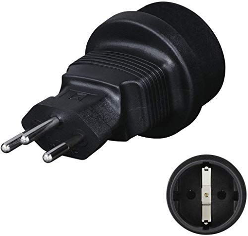 Hama Reseadapter typ J (Schweiz/Liechtenstein) resekontakt svart