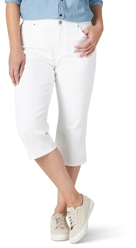 Lee Caprijeans för dam, avslappnad passform, Vitt, 38