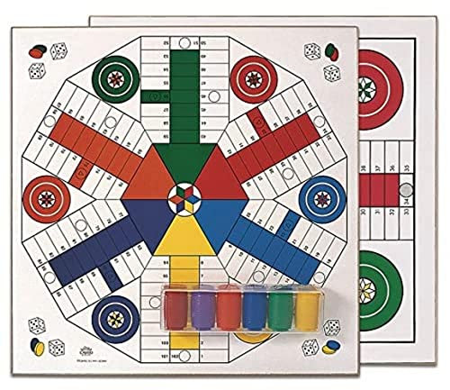 Cayro - Tablero Parchís para 4 y 6 Jugadores - Tablero de Madera - Juego de Mesa Familiar - Juego Tradicional - Duradero y Fácil de Transportar - Diversión Garantizada