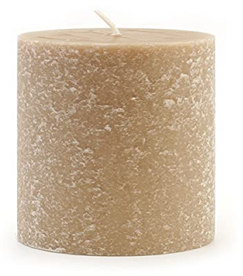 Root Candles Unscented Pillar Candles Beeswax Enhanced Textured Timberline™ Pillar Candle, 3 x 3-Inch, Taupe
