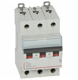 407830 Disjoncteur triphasé 20A - 3P Courbe C - 6/10kA - À vis - Legrand DX3