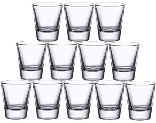 Gmark 1.5-Ounce Heavy Base Shot Glass Set, Whiskey Shot Glass 12-Pack GM2011
