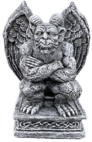 stoneandstyle Figura in pietra Torwächter Gargoyle accovacciato resistente al gelo, resistente alle intemperie, in pietra fusa