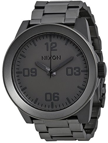 Nixon Herren-Armbanduhr XL The Corporal Ss Analog Quarz Edelstahl beschichtet A3461062-00