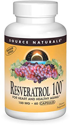 Source Naturals Resveratrol 100, for Heart and Healthy Aging* 100 mg - 60 Vegetarian Capsules