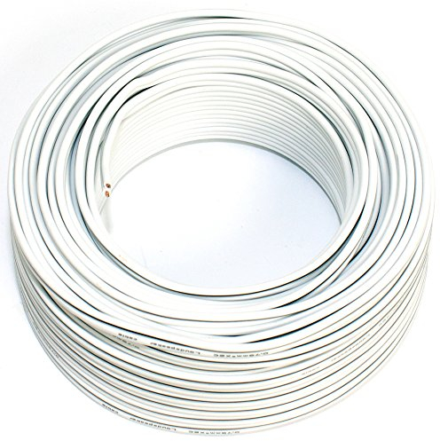 Câble de Haut-Parleur 2 x 0,75 mm² – Blanc – 25 m câble – CCA – Câble Audio – Boîte