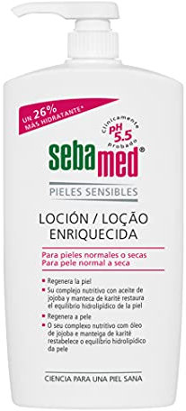 Sebamed Loción Enriquecida 1L - Crema hidratante corporal enriquecida para pieles secas sensibles, indicada para uso diario