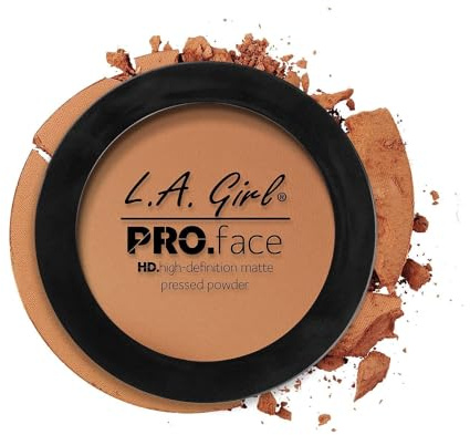 L.A. Girl PRO.Face Matte Pressed Powder, Toffee GPP613 - Flawless, Long Lasting Matte Finish with Sheer to Buildable Coverage & Oil Control - Vegan, Travel Compact with Mirror and Sponge