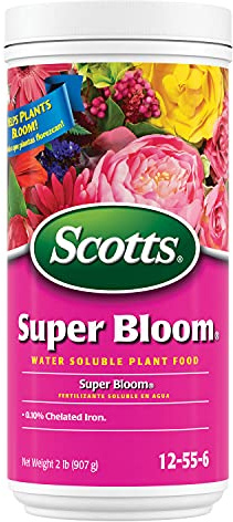 Scotts Super Bloom Water Soluble Plant Food, 2 lb - NPK 12-55-6 - Fertilizer for Outdoor Flowers, Fruiting Plants, Containers and Bed Areas - Feeds Plants Instantly
