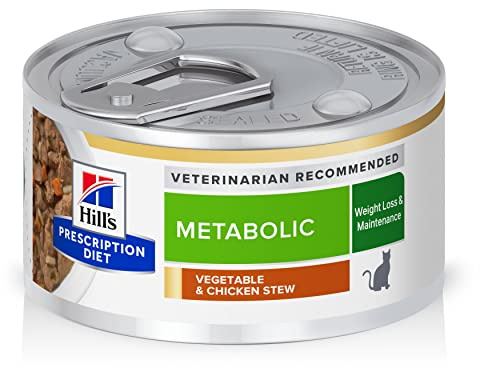 Hill's Prescription Diet Metabolic Weight Management Wet Cat Food, Vegetable & Chicken Stew, 2.9 oz. Cans, 24-Pack