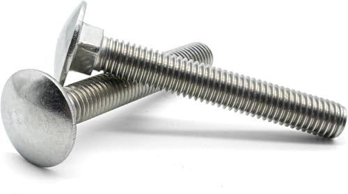 AHCM12 12mm x 150mm A2 Stainless Steel Cup Square Carriage Bolts Without Nuts (Pack of 5 Coach Bolts)