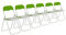 Harbour Housewares Padded Folding Chairs - Green - Pack of 6 - Easy Store Metal Frame Foldable Desk Chair for Office, Dining, Kitchen
