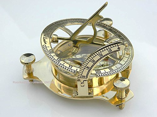 In ottone massiccio 12,7 cm meridiana bussola in ottone lucido finitura