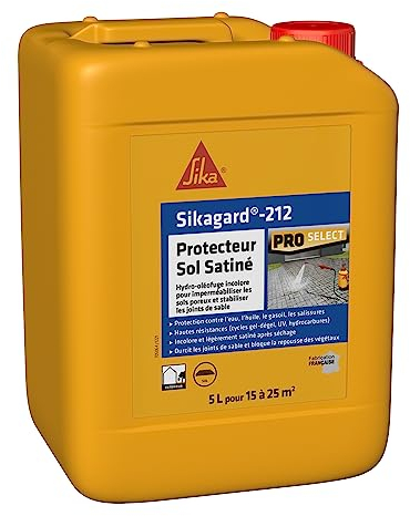 SIKA - Hydrofuge et durcisseur de joints de sable pour pavés - Sikagard 212 Protecteur Sol Satiné - Imperméabilisant - Compatible avec de nombreux types de pierres - Anti-tâche pour sol/terrasse - 5L