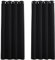 PONY DANCE Black Blackout Thermal Curtains for Bedroom Blackout Eyelet Curtains 54 Drop Small Window Curtains for Room Darkening & Noise Reducing, 2 Pieces, W 46 by L 54-inch, Black