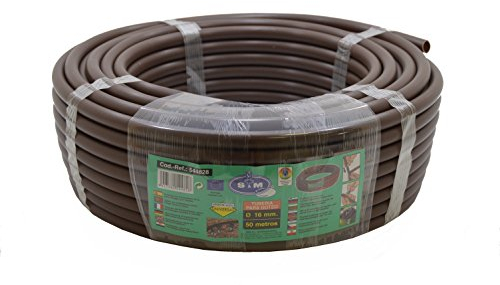 S&M 544828 - Tuyau pour arrosage en goutte à goutte, 16 mm x 50 m, couleur marron