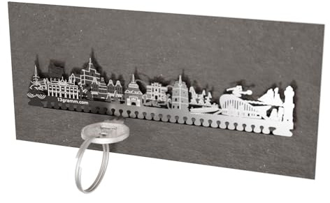 13gramm Rostock Skyline Schlüsselbrett – Stilvolle Aufbewahrung für Rostock Fans – Praktisches Wohn-Accessoire und Souvenir
